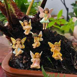 跨境爆品树脂花仙子摆件创意户外花园仙女花盆地插微景观装饰品