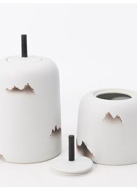 现代中式瓷摆件玄关茶室博古架储物柜新罐售楼75803处样板房软装