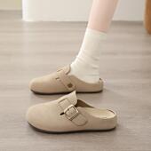 女包头半拖外穿2026新款 春季 覆古勃肯鞋 一脚蹬厚底懒人半拖0127z