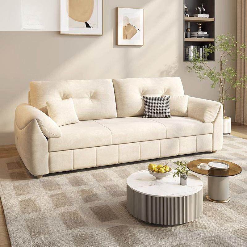 ft抽拉布艺沙发床一体两用沙发可折叠小户型多功能收纳直排奶油沙