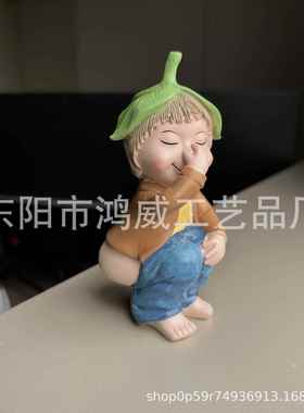 跨境工艺品庭院花园装饰家居阳台户外小矮人恶搞有趣雕像贴标
