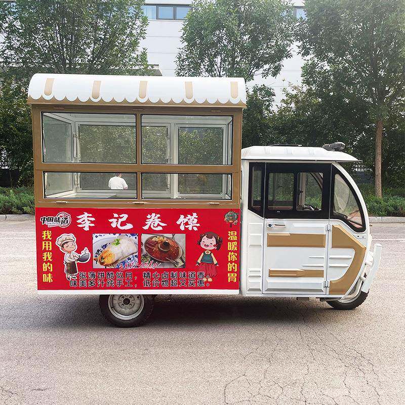 厂家供应多功能三轮摆摊餐饮车电动三轮餐车多规格三轮小吃车
