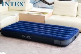 intex-64757充气床2代豪华气垫床，单人加大条纹植绒充气床垫