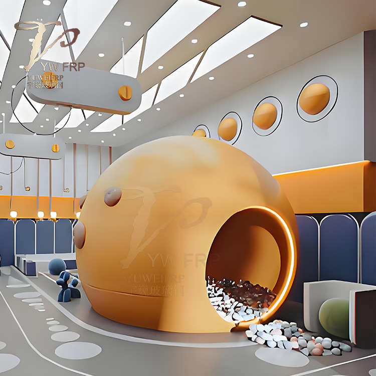 儿童乐园样板房玻璃钢洞洞鸡蛋屋售楼处软装设计互动道具美陈摆件