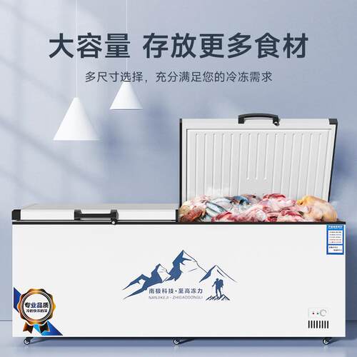 卧式冰柜冷柜大冰柜冷藏单温商用大容量小冰柜冷柜家用