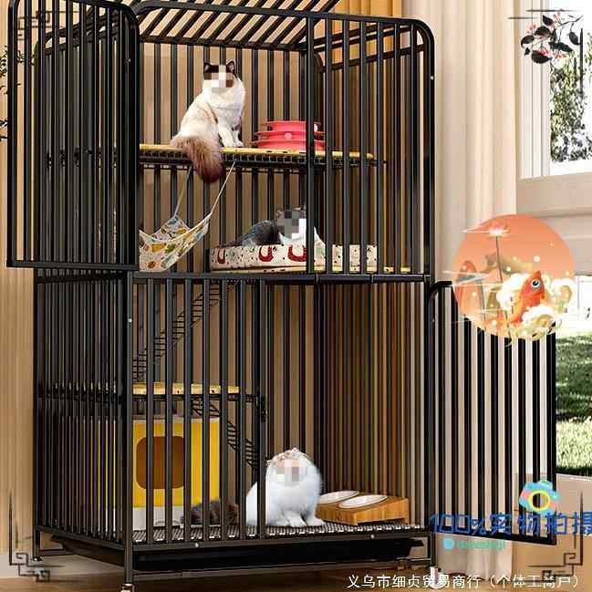 宠物猫笼子家用室内双层不占地猫别墅一体笼双层猫咪笼子猫舍屋