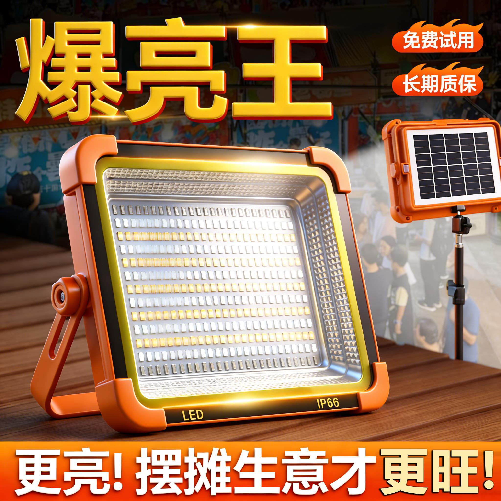 户外露营灯照明太阳能充电超长续航帐篷灯挂灯应急超亮野营不插电