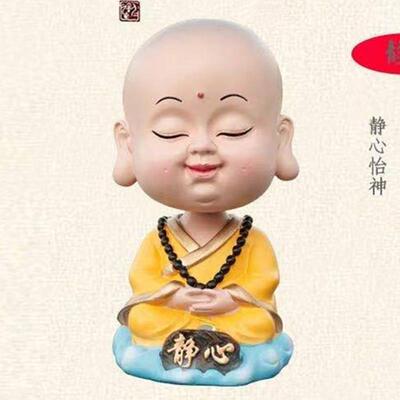 正品汽车摆件摇爱头小仔和尚淡定平安车饰车载树脂摇头公可男品女
