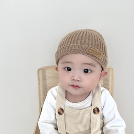 ins韩版婴儿毛线帽秋冬季可爱超萌宝宝冬天套头，针织帽胎帽春秋潮