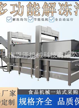 全自动气泡解冻机商用鸡爪海鲜解冻流水线肉制品冻盘鼓泡化冻设备