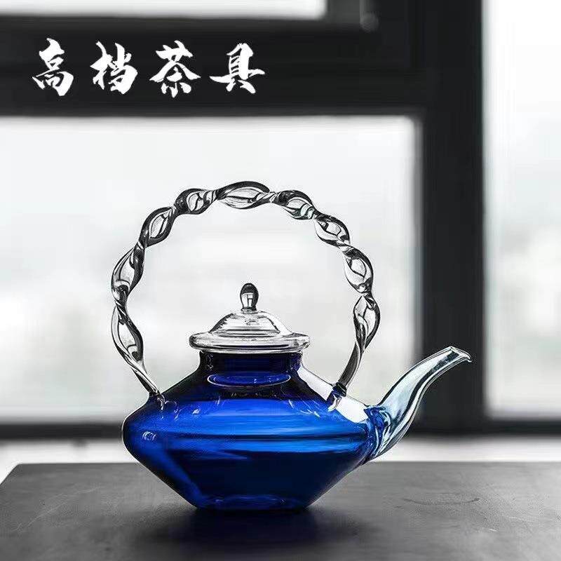 耐高养温提梁壶生蒸煮水壶玻花茶壶高颜值茶具烧璃2121蒸煮茶器泡