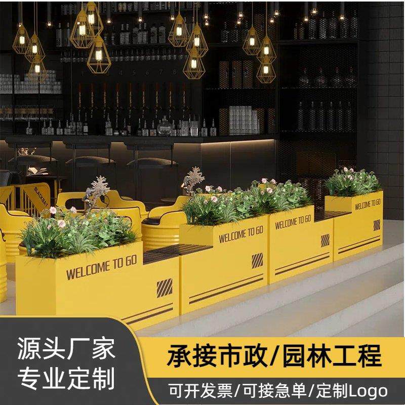 天津户外不锈钢花箱镀锌板室内种植铁艺花箱市政工程阳台家用花盆