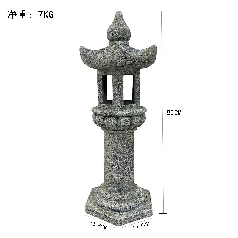 中式禅意石塔庭院装饰花园摆件户外太阳能灯大宫灯民宿寺院景观灯