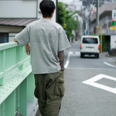 DRIVESTRAIGHT主线夏季日系多字母印花口袋T恤短袖潮流宽松休闲男