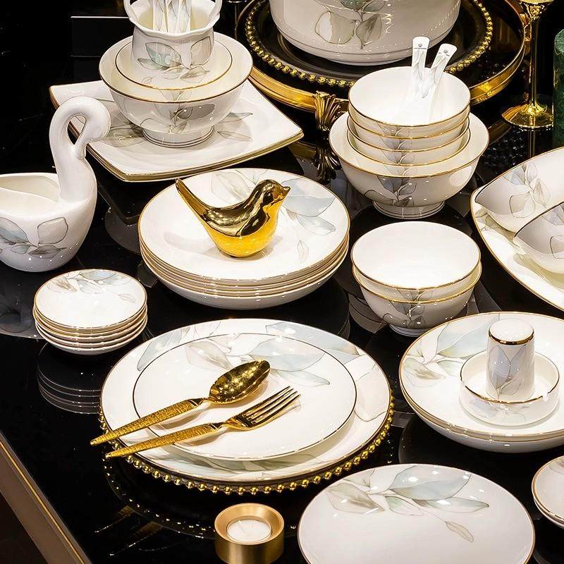 轻奢风景德镇陶瓷餐具新款高级感陶瓷碗盘碟子陶瓷餐具乔迁家用,餐饮具,餐具瓷器套装,淘宝优惠券,粉丝福利购,淘宝优惠卷