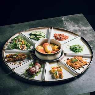 网盘红日式 饭碗汤OAT菜 复古碟陶瓷家用圆形拼组合创意餐具碗套装