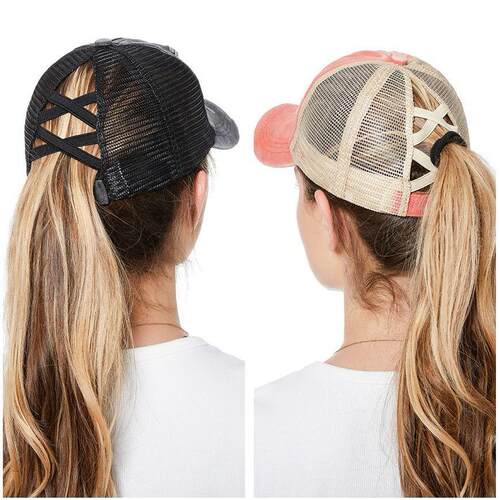 Women Ponytail Baseball Cap Snapback Adjustable Ponytail Gor