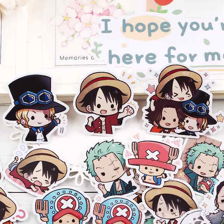 海贼王2 手帐贴纸可爱热血人物手账机儿童卡通小日记本贴纸包