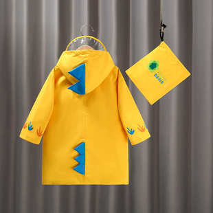书包位小学生雨具 儿童雨衣男童女宝幼儿园恐龙雨衣雨披可爱斗篷式