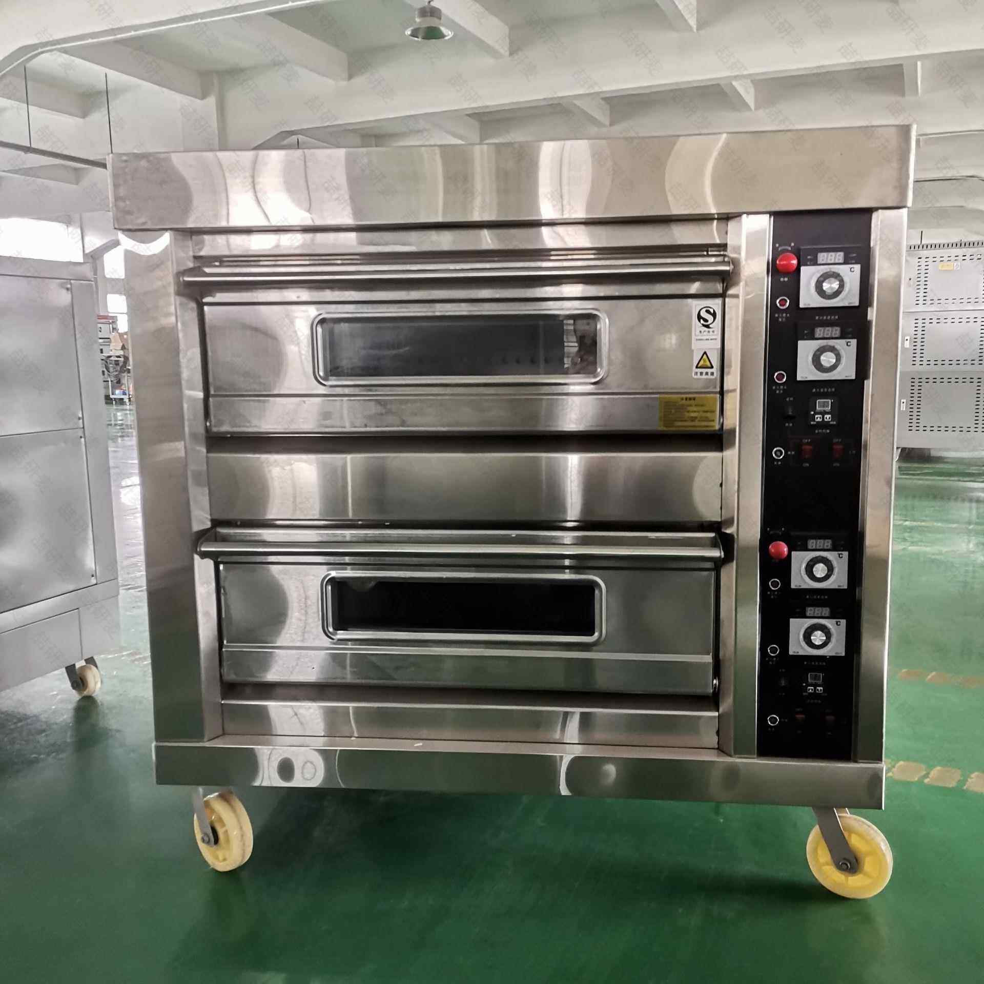 上海研麦电烤箱商用二层四盘双层平炉2层4盘披萨烘烤炉