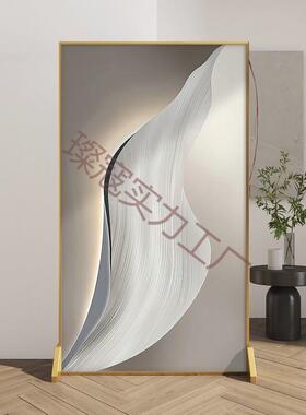 轻TYE奢现代厅简约屏风隔客入户玄家用卧室遮挡可断移动铝合金座