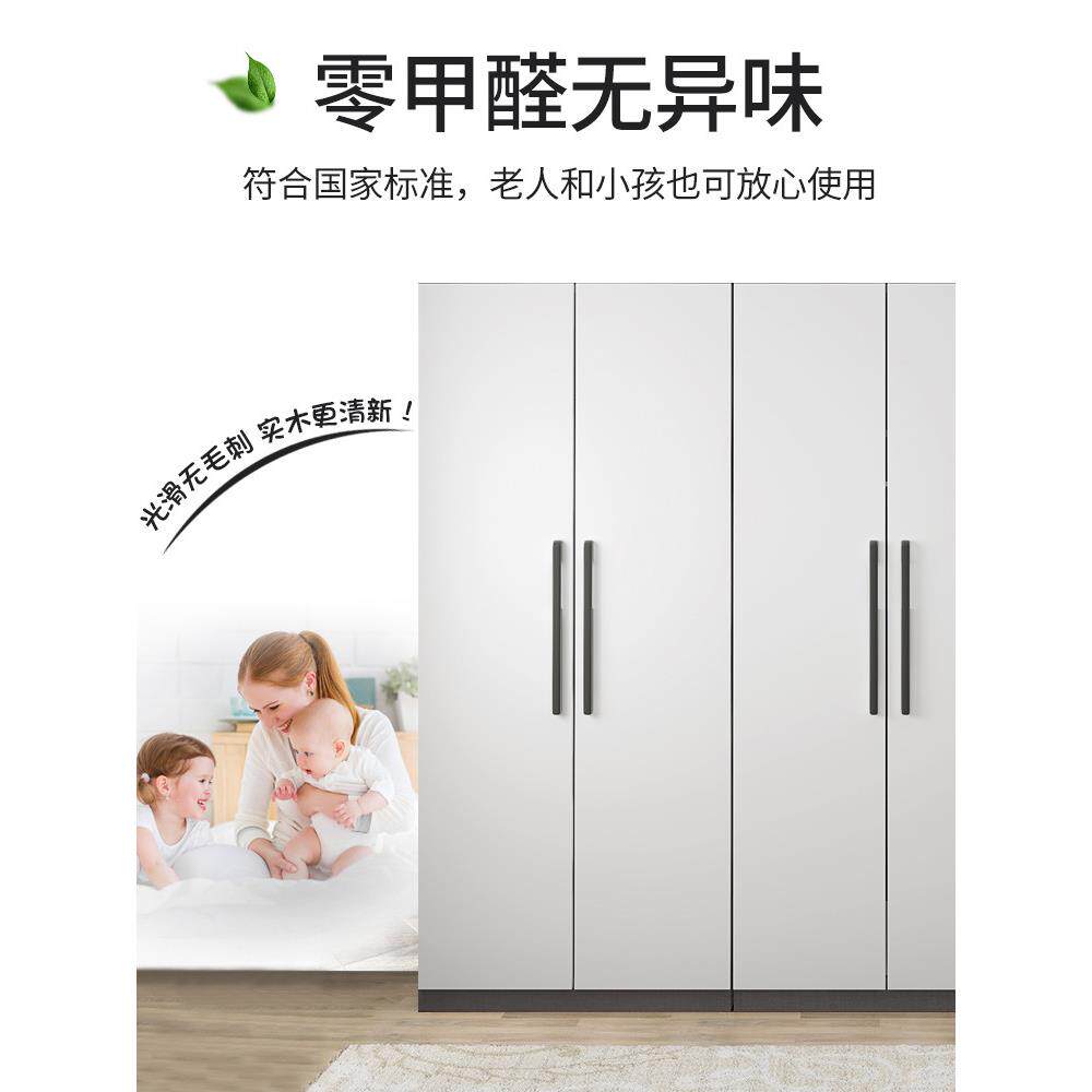 实木衣柜家用卧室三门四开门大衣柜组合整体出租房用2米柜子衣橱