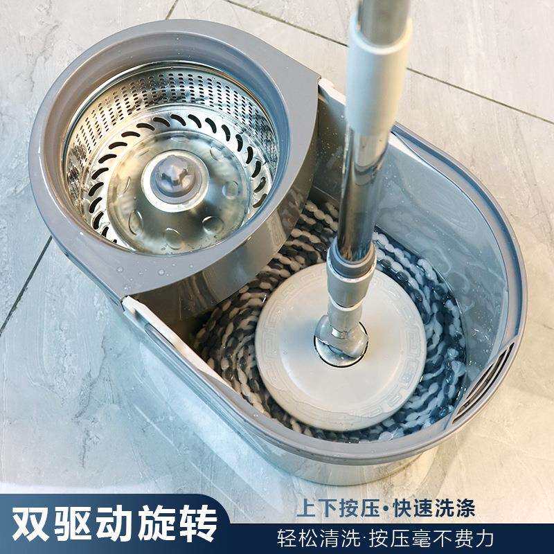 新款直销免手洗家用旋转大容量甩桶加厚吸水拖布加大棉头拖把带桶