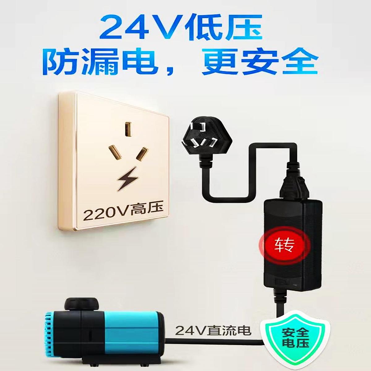 创宁鱼缸静音变频循环泵底吸鱼粪泵水陆两用鱼池大流量假山潜水泵