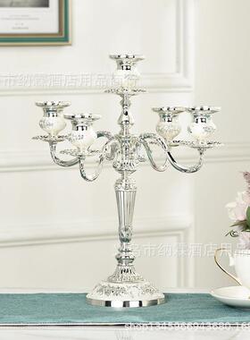 三头烛台豪华镀金银合金属金档欧式镀合金NL-2家居酒店KTV经典高