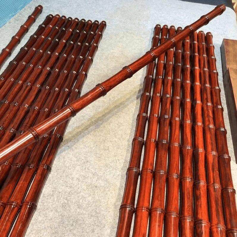 红木整件竹雕太极棒武术棒玩减压健身棒木棒圆棒柄件
