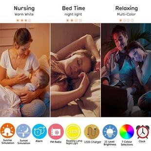 Alarm Simulation Wake Light Sunrise Sunset with Clock