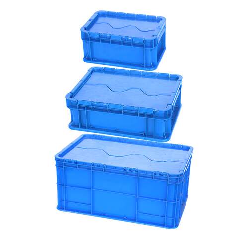 加厚翻盖物流箱长方形塑料周转箱塑料工业电子五金汽配箱EU塑胶箱