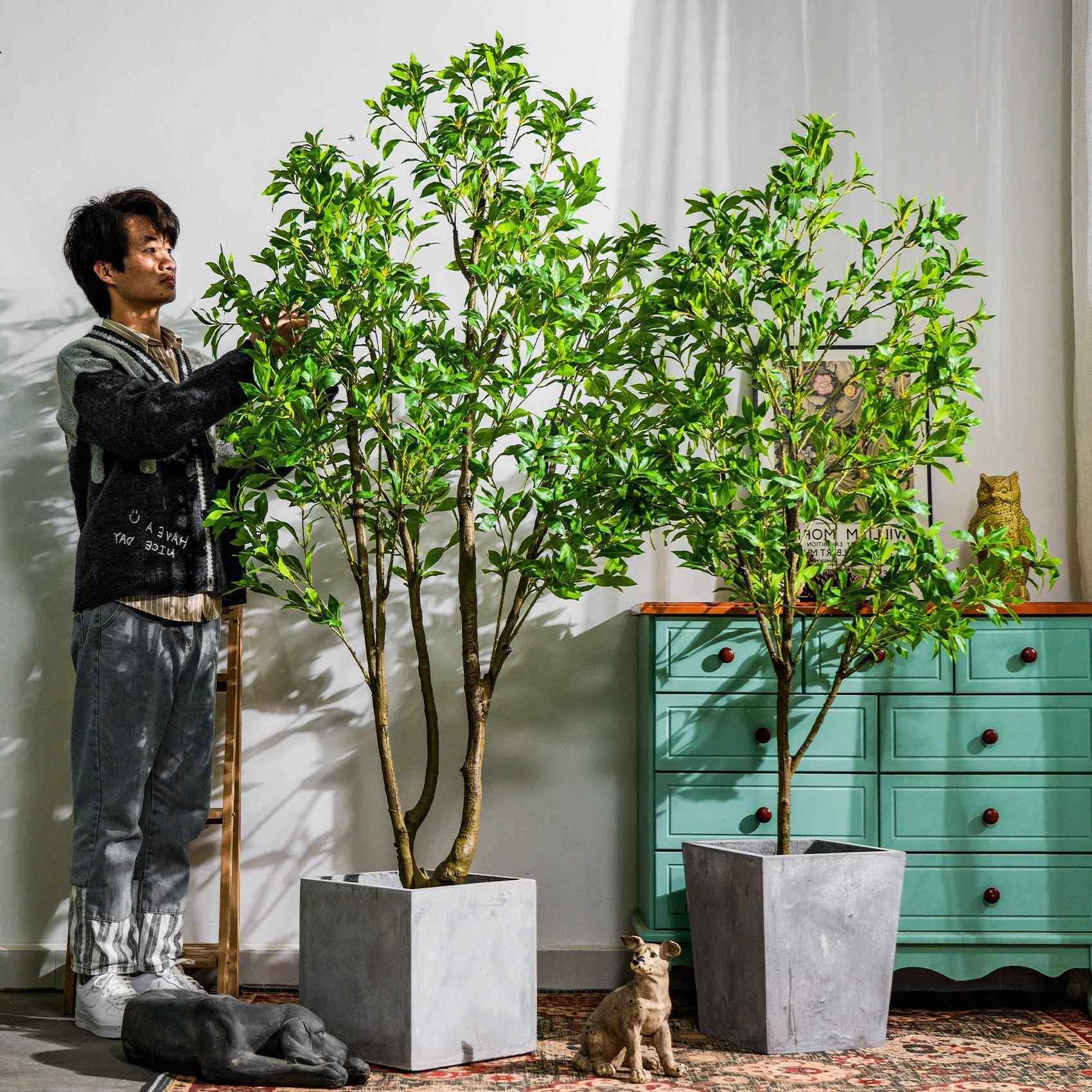 盆马醉木型人造塑料大仿真植物室内客厅造景仿生MZM-8595绿吊钟植