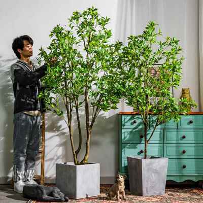 马醉木人室塑造料大型仿真植物内客厅造景生仿MZM-8595绿植吊钟假