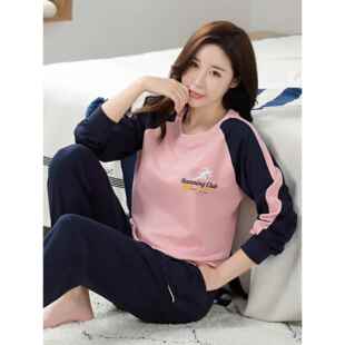 长秋冬家居服套装 睡衣女款 2025新款 纯棉居家可外穿秋季 运动 春秋款
