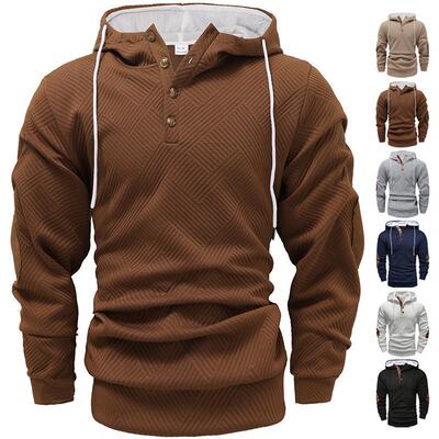 High-Quality Soft Men's Hooded Sweatshirt Colorblock