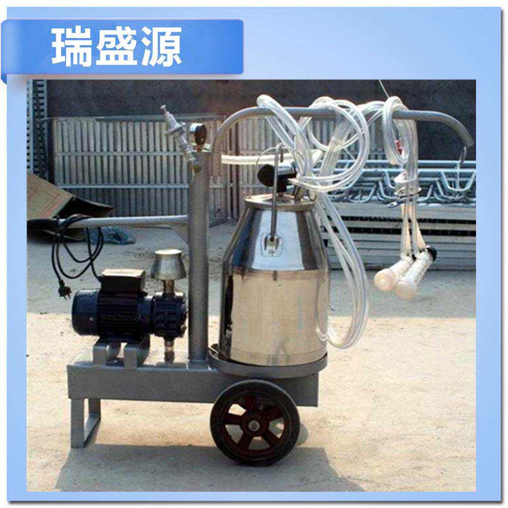 真空奶牛挤奶机 电动小型单双桶便携式真空奶羊挤奶机吸奶器