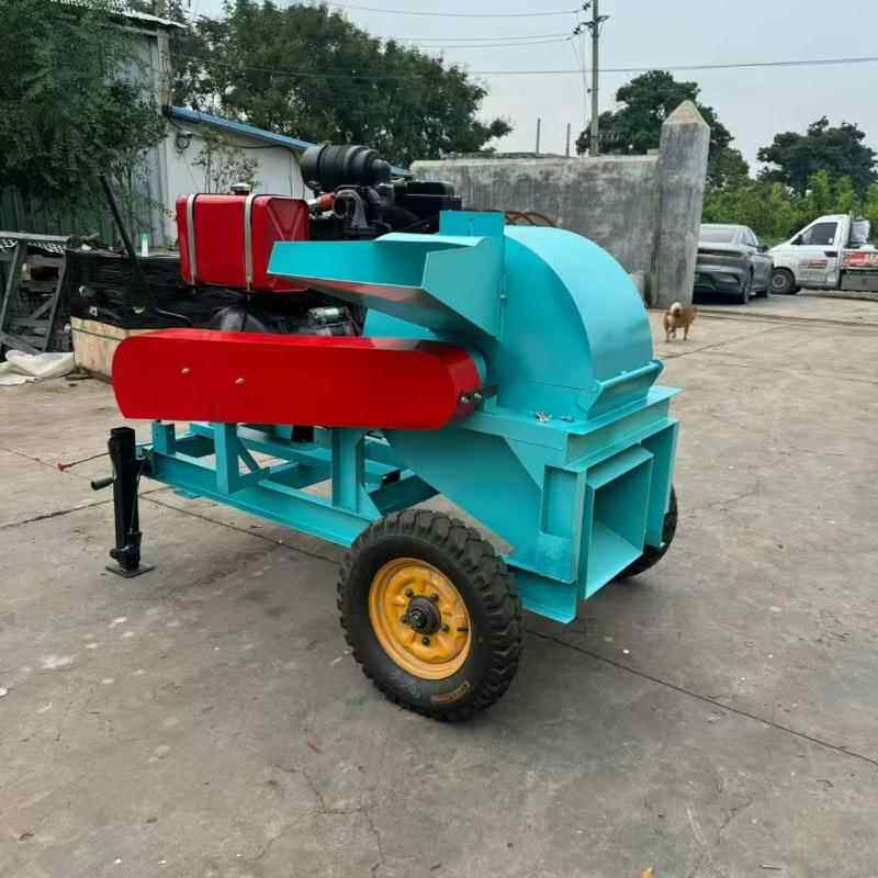 柴油机款木材粉碎机 900型木头树枝木屑机移动款树枝边角料锯末机