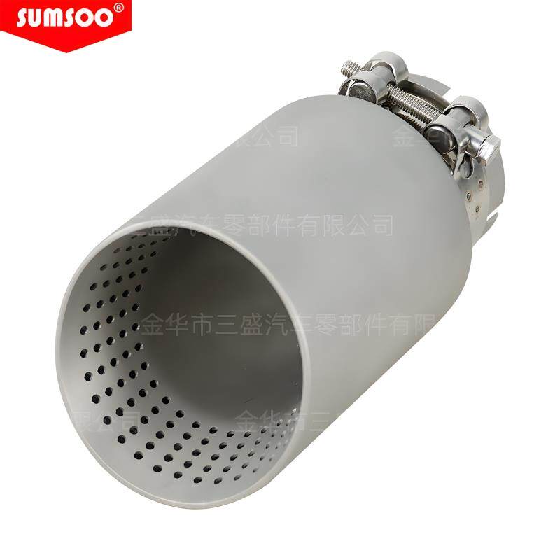 AK天蝎带孔网眼双层焊边通用不锈钢消声器装饰汽车改装排气管尾喉