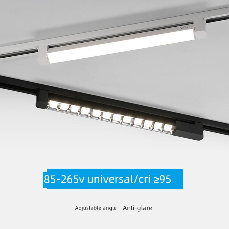 110v长条散光轨道灯前台背景墙商用店铺导轨式条形led射灯可转向