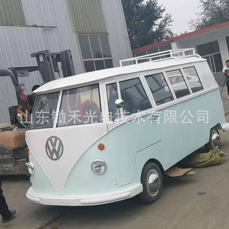 厂家大型仿真大众T1巴士模型复古老爷车餐车摄影景观道具摆件