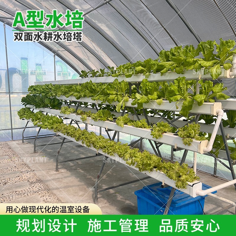 双面水耕水培塔热镀锌方管蔬菜种植架温室大棚无土栽培A型水培架