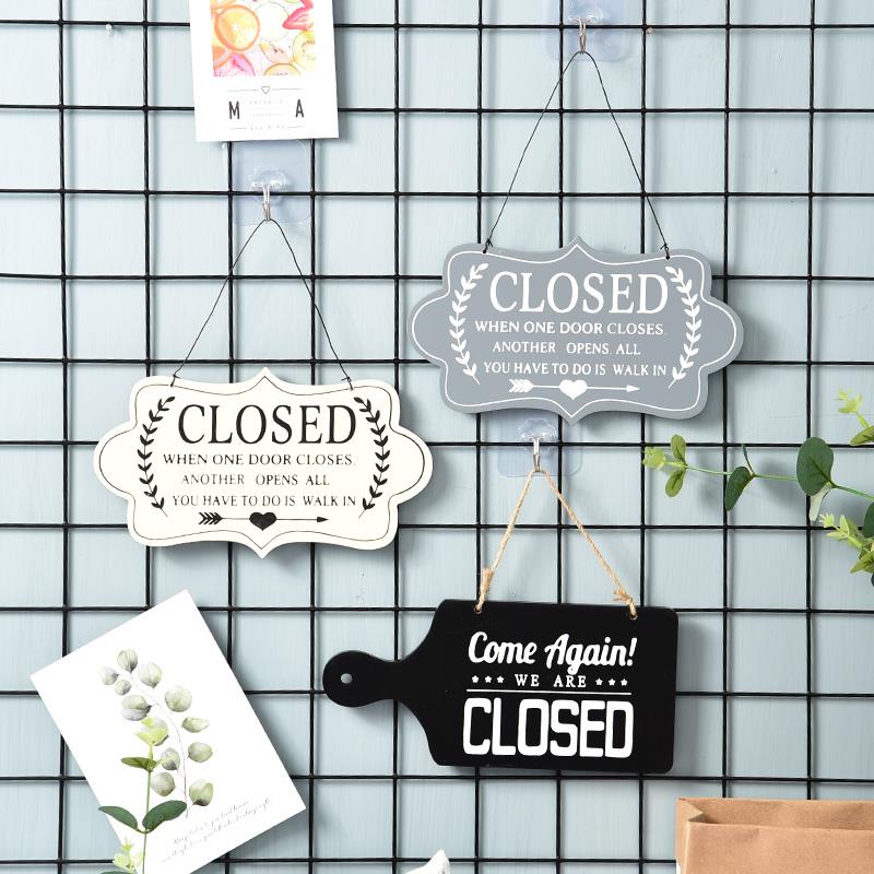 简约店铺营业挂牌OPEN/CLOSED门牌装饰双面英文挂牌创意酒吧吊牌
