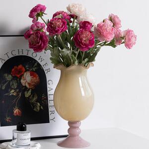 中古芬顿法式铃兰手工琉璃玻璃花瓶高脚摆件插花防风灯轻奢覆古家