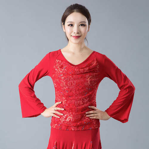 成年衣服服拉丁舞摩登舞蹈舞上衣服高档舞服时髦曌女交谊新款跳舞