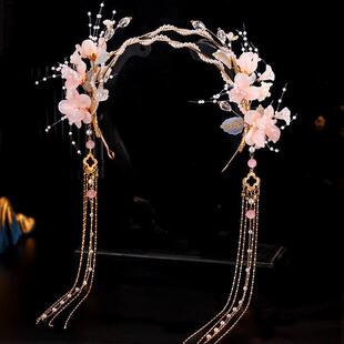 Chinese Hanfu Hair Accessories Tassel Fake Earrings Hairband