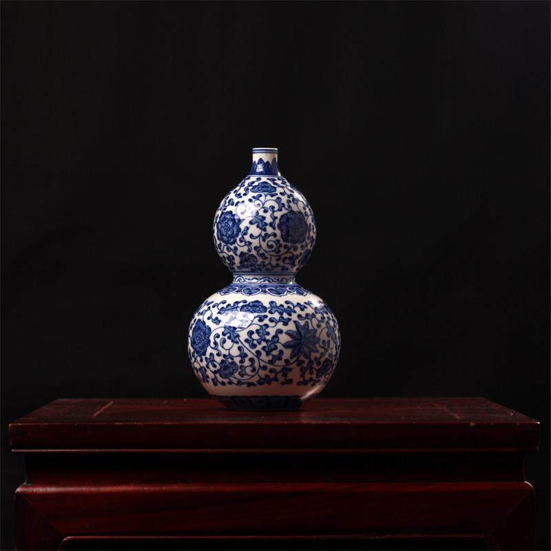 小花瓶景德镇陶瓷现代手绘青花瓷饰品古董家居客厅电视柜装饰