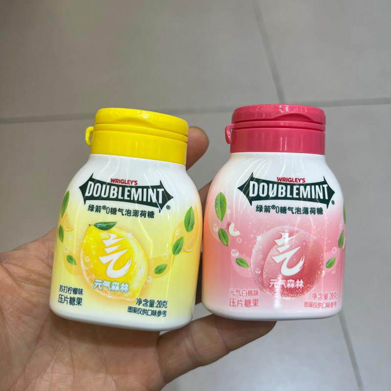 -休闲零食青箭0糖气泡薄荷糖元气白桃柠檬味清新口气口含锭糖果20