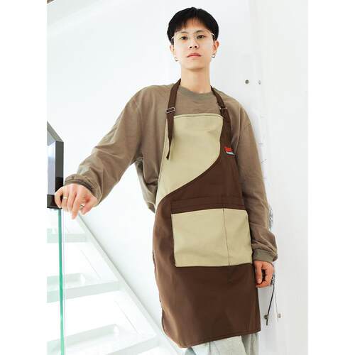 日式餐厅帆布围裙女奶茶店花店宠物店超市工作服男士厨房印字logo