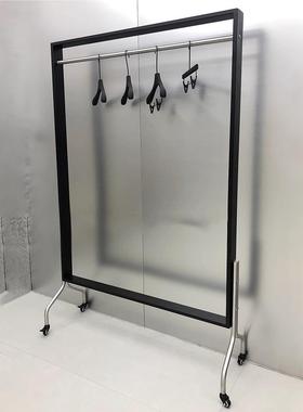 装店展示架地式带落列轮可DK-21024移动不服锈钢带轮中岛陈架女装